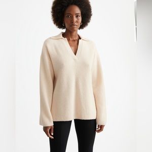 3 for 25! & Other stories wool knit polo sweater in cream size S